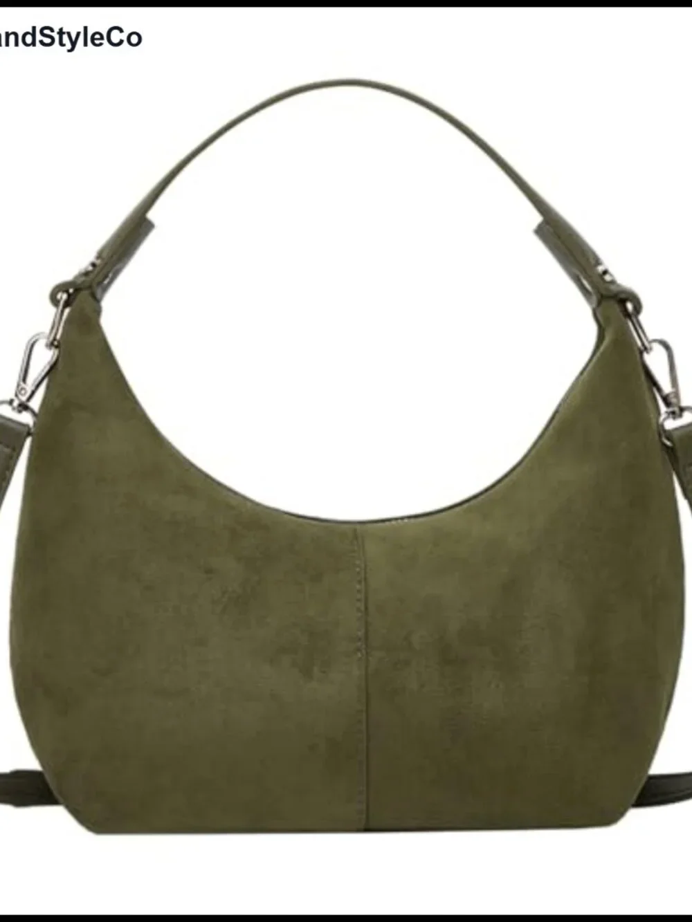Suede Crescent Bag Women Slouchy Shoulder Tote Handbag Retro Work Purse